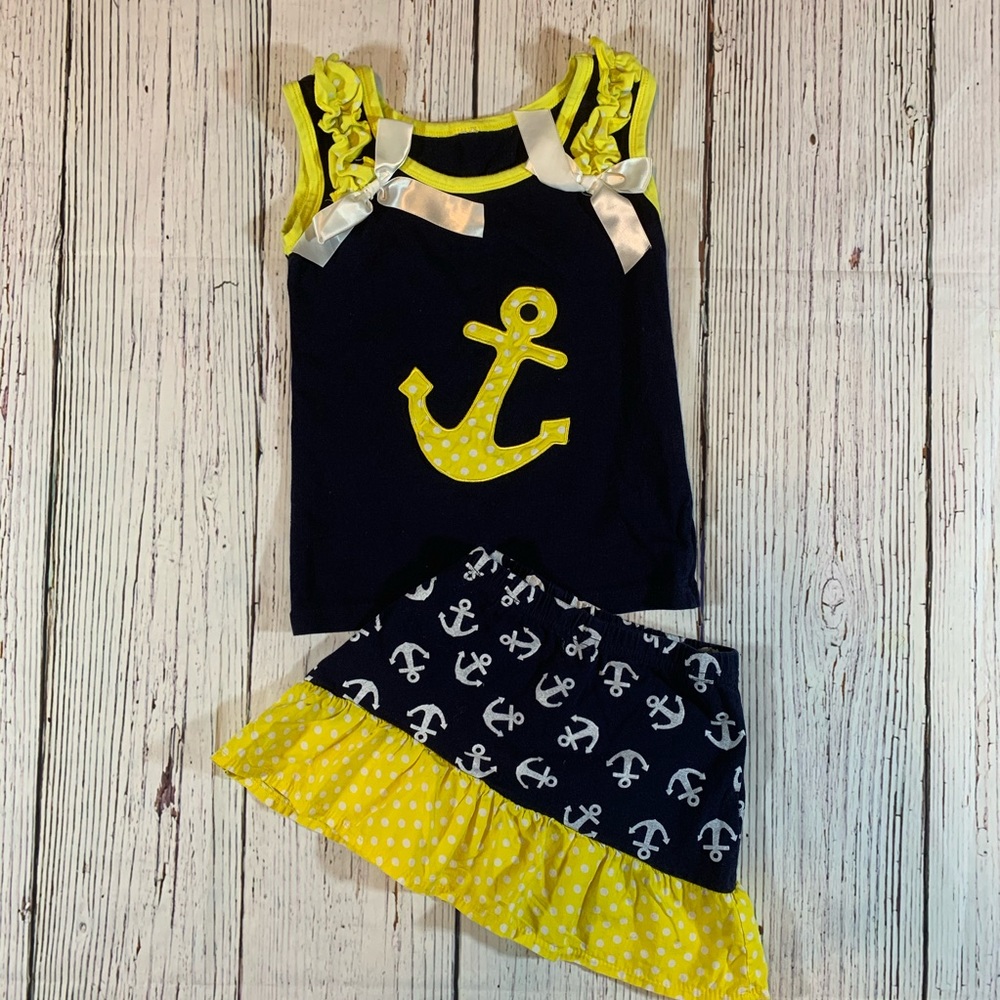 Girls Anchor Skirt Set.